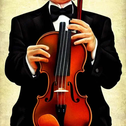 Prompt: putin playing violin, digital art