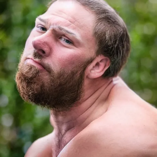 Prompt: ultra realistic photo of a man avec une cage à oiseau enfoncée dans la peau du torse