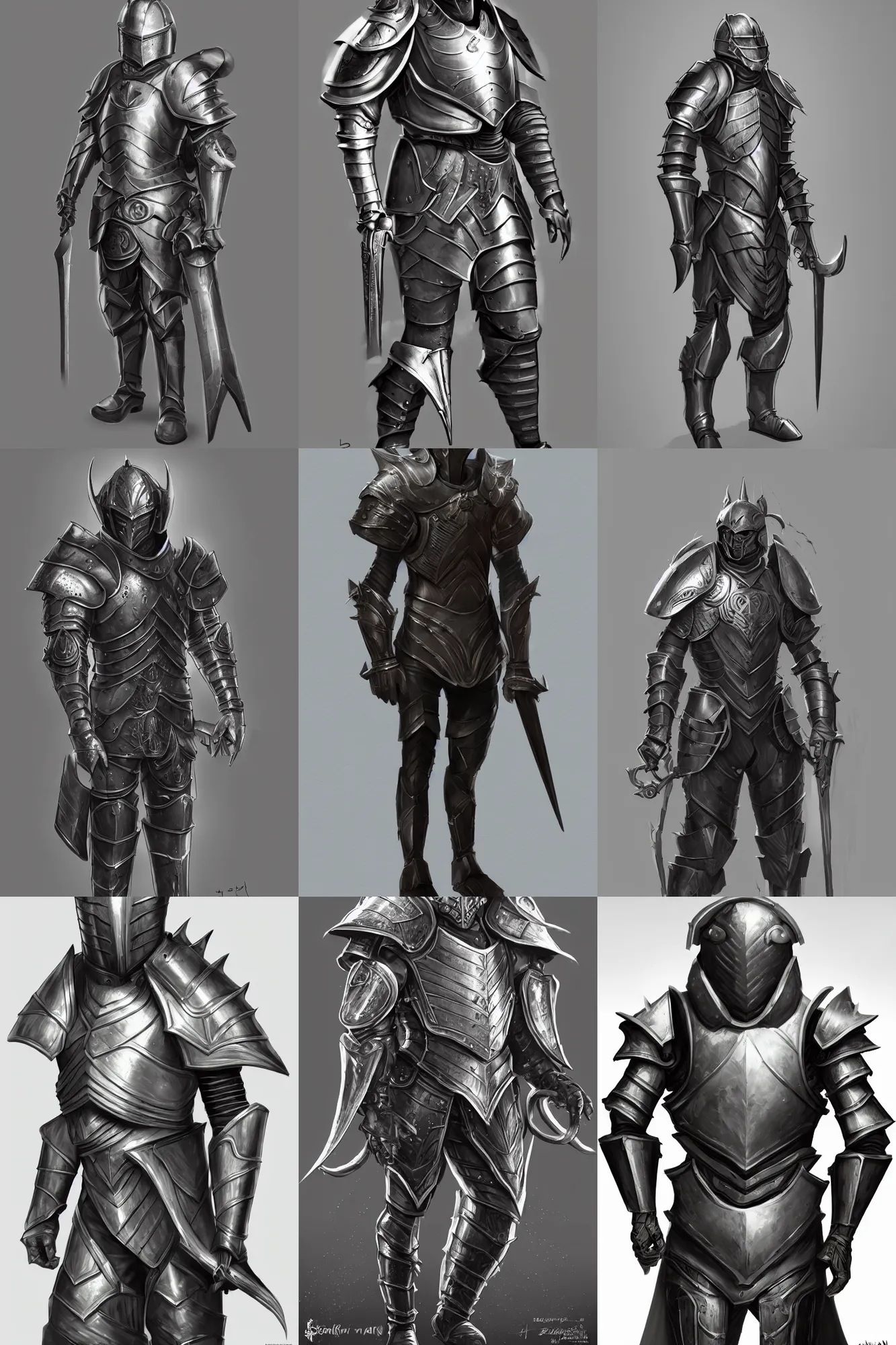 Prompt: man in a suit of plate armor, fantasy, medieval, character design, single character concept art, medium shot, digital art, highly detailed, artstation, 4k,