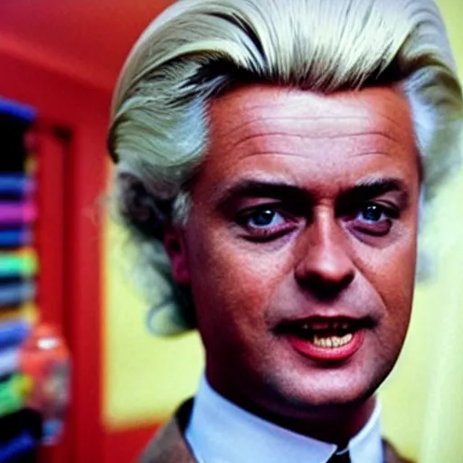 Prompt: geert wilders as willy wonka and the chocolate factory