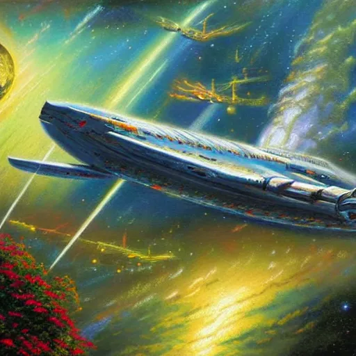 starship painted by Thomas Kinkade | Stable Diffusion | OpenArt