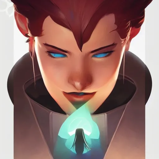 Image similar to face icon stylized minimalist magic : the gathering, loftis, cory behance hd by jesper ejsing, by rhads, makoto shinkai and lois van baarle, ilya kuvshinov, rossdraws global illumination