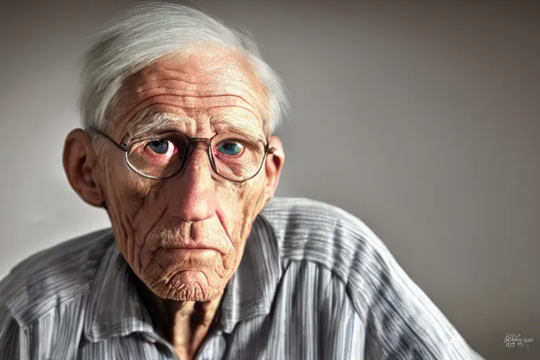 Image similar to A colored colorized real photograph of Jerma985 as an elderly guy, taken in the early 2020s, taken on a 2010s Camera, realistic, hyperrealistic, very realistic, very very realistic, highly detailed, very detailed, extremely detailed, detailed, digital art, trending on artstation, headshot and bodyshot, detailed face, very detailed face, very detailed face, real, real world, in real life, realism, HD Quality, 8k resolution, intricate details, colorized photograph, colorized photon, body and headshot, body and head in view