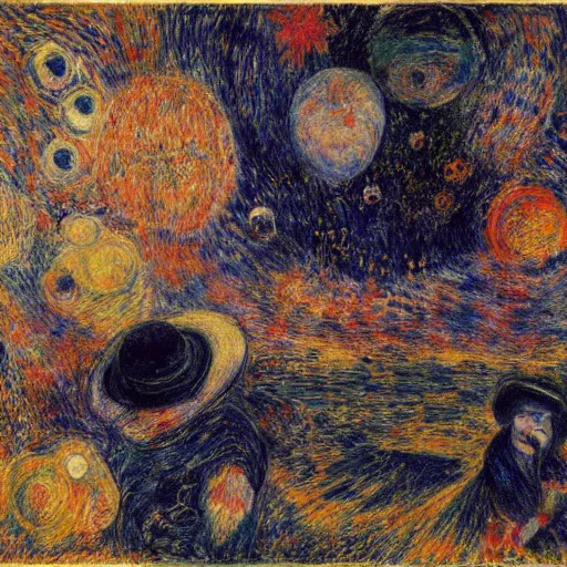 Prompt: Liminal space in outer space by James Ensor