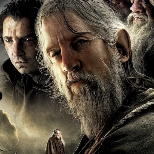 Prompt: post-apocalyptic fellowship of the ring