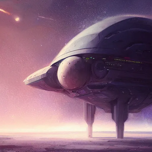 Prompt: concept art of a large space vessel by greg rutkowski