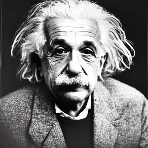 Prompt: portrait albert einstein by platon