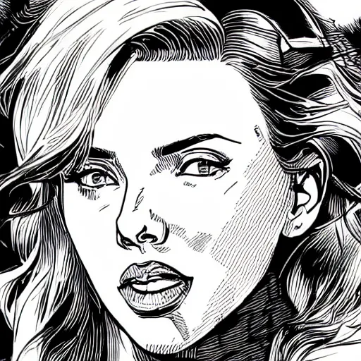 Image similar to scarlett johansson the style of laurie greasley