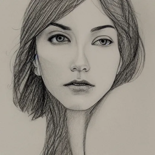 Image similar to a perfectly drawn sketch of a portrait of of woman, illustration, sketch