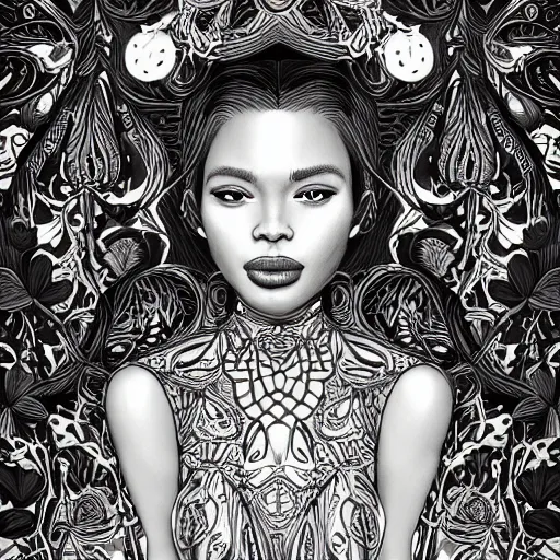 Prompt: the portrait of an extremely beautiful, gorgeous, elegant, graceful, sensual, and sophisticated young black woman partially made of cucumbers, an ultrafine detailed illustration by james jean, intricate linework, bright colors, final fantasy, behance contest winner, vanitas, angular, altermodern, unreal engine 5 highly rendered, global illumination, radiant light, detailed and intricate environment