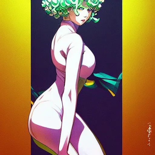 Prompt: tatsumaki from one punch man, painting, cool color palette, refreshing, soft lighting, by hayao myazaki, by wlop, kushart krenz, kawacy