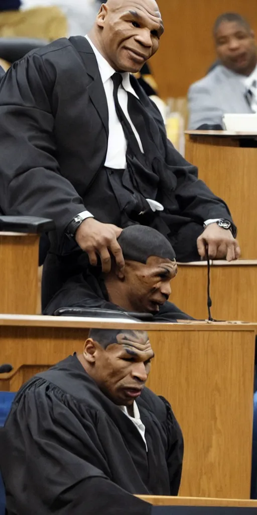 Image similar to mike tyson as a judge