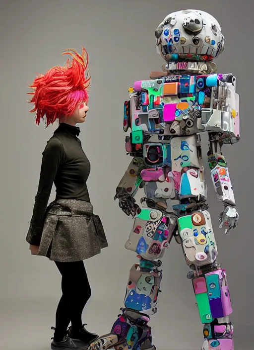 Image similar to studio photograph of a contemporary art sculpture of a modular quirky yorha android by hikari shimoda and jack gaughan