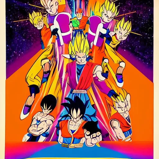 Image similar to 1 9 6 0 s psychedelic poster for dragon ball z