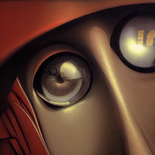 Image similar to detailed face of a woman, clockwork, moment, tectonic sky, skydome, bullet train, jets, turbines, utopian, tech noir, wet reflections, prism, atmospheric, ambient, pj crook, syd mead, livia prima, greg rutkowski, edward hopper