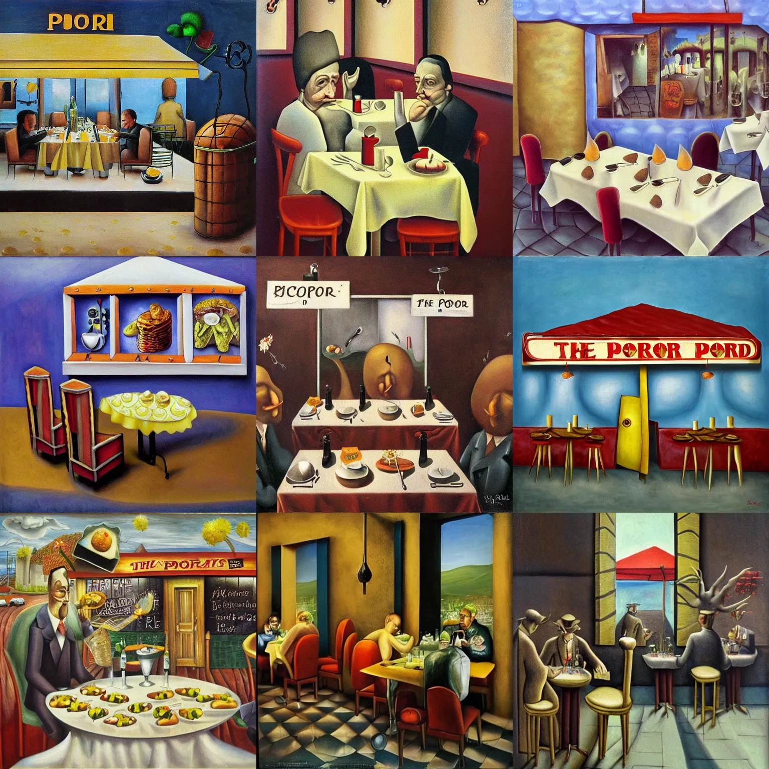 Prompt: the poor restaurant, surrealism