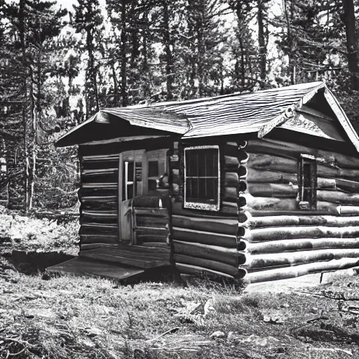 Prompt: photograph of ( ( ( desolate ) ) ) cabin