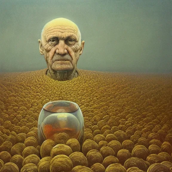 Image similar to a Painting representing mind games, Zdzislaw Beksinski, Ivan Seal, The Caretaker, Leyland Kirby