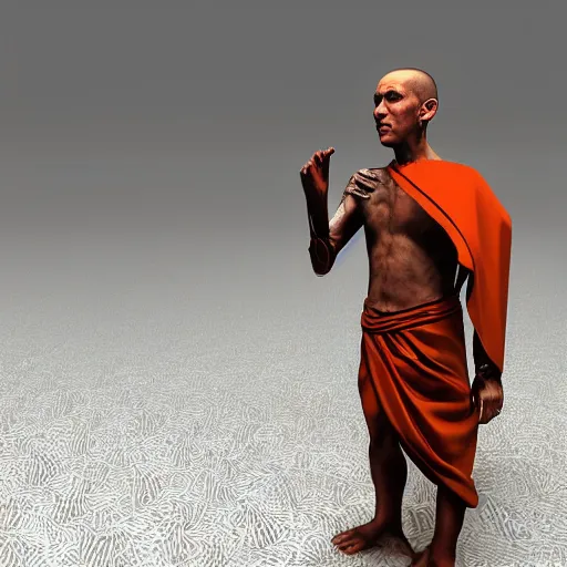 Image similar to humanoid cyborg monk