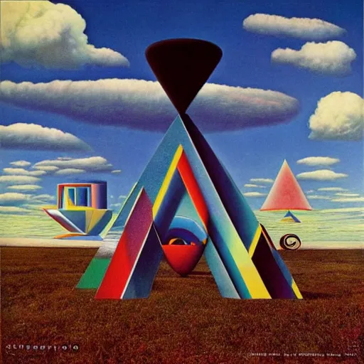 Prompt: surrealist album cover art by storm Thorgerson, 1968