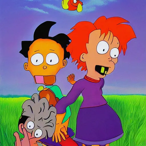 Prompt: rugrats painting by martin handford