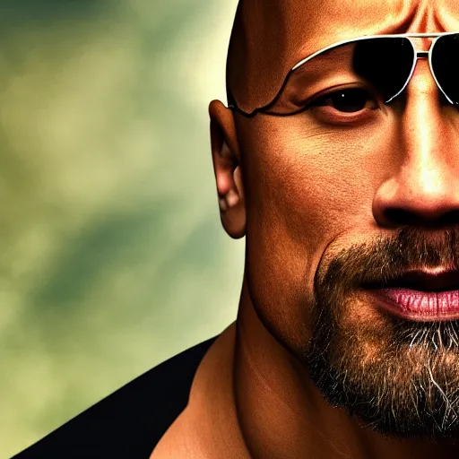 Image similar to close up photograph of very high on weed dwayne johnson, stoner eyes, dwayne johnson smoked weed, weed background, 8 k resolution