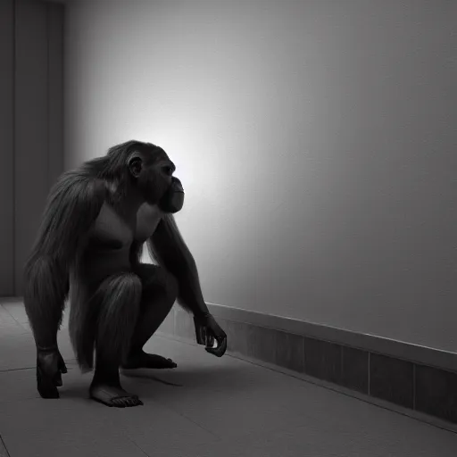 Image similar to ultra realistic bored ape nft, dark cinematic, volumetric, realistic, 3 d render, realistic render, cinematic lighting, volumetric lighting, atmospheric, cinematic, unreal engine 5, unreal engine render, octane render, hd, photorealism, hyper realistic, photo, 8 k