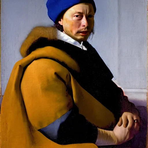 Prompt: Portrait of Elon Musk, by Vermeer