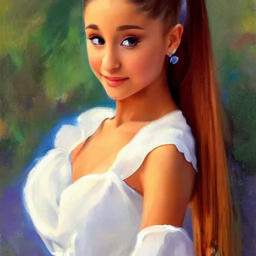 Prompt: Ariana Grande painting by Vladimir Volegov