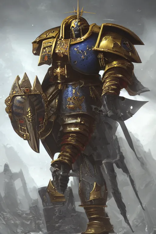 Image similar to armor portrait heros warhammer 4 0 k horus heresy fanart - the primarchs emperor by johannes helgeson animated with vfx concept artist & illustrator global illumination ray tracing hdr fanart arstation zbrush central hardmesh 8 k octane renderer comics stylized