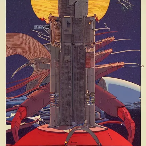 Prompt: a detailed poster for a sci-fi movie by moebius