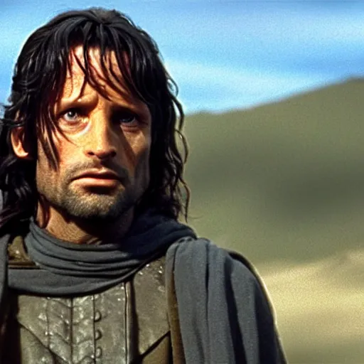 Image similar to A still of Aragorn on Star Trek, sharp focus, high quality, 4k