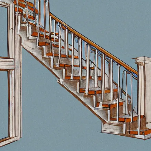 Prompt: Digital Painting of a Staircase made out of cookie