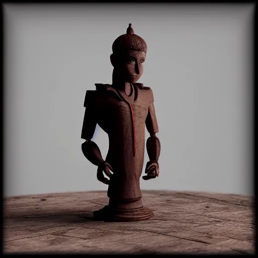 Prompt: wooden figurine of rishi sunak, blender, unreal engine, concept art, octane render, highly detailed, smooth, sharp focus