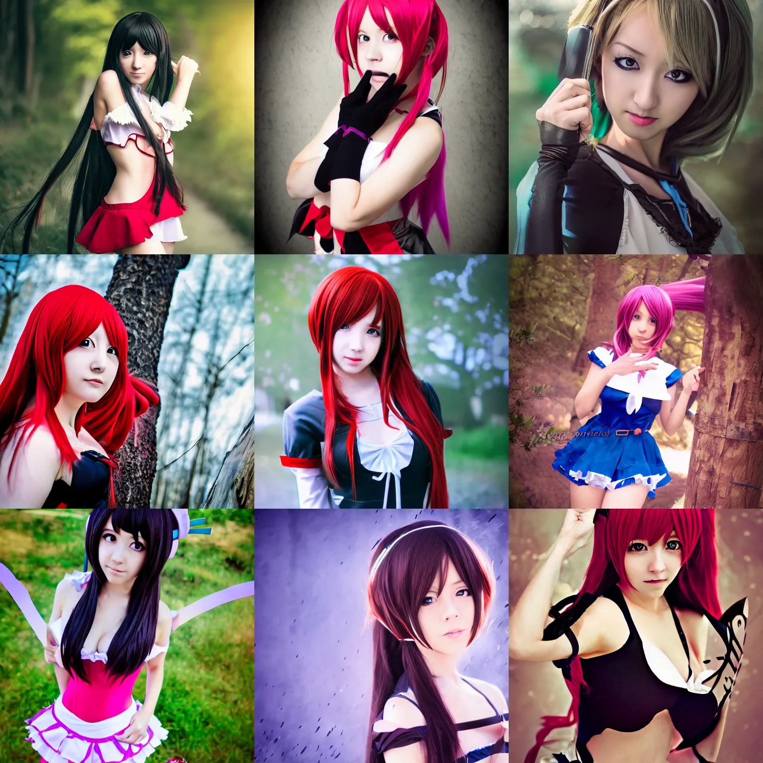 Prompt: anime girl cosplay, professional photograph, professional photoshoot, digital enhancement, 4k