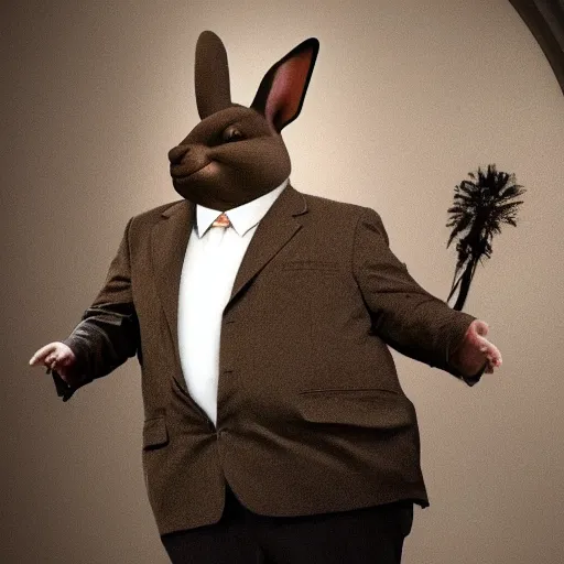 Prompt: hyper realistic big Chungus as the president of the United States of America. Award winning photography