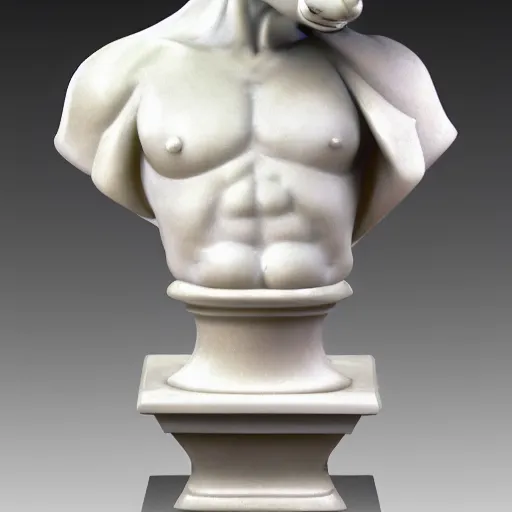 Prompt: marble bust of bugs bunny