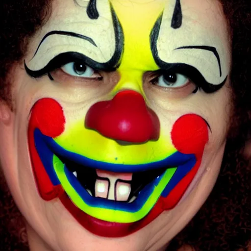 Image similar to clown mask with fangs