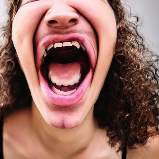 Image similar to photo of generic human face screaming in pain