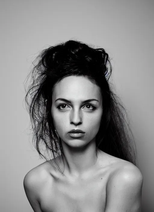 Prompt: a portrait of a woman by justin ridler