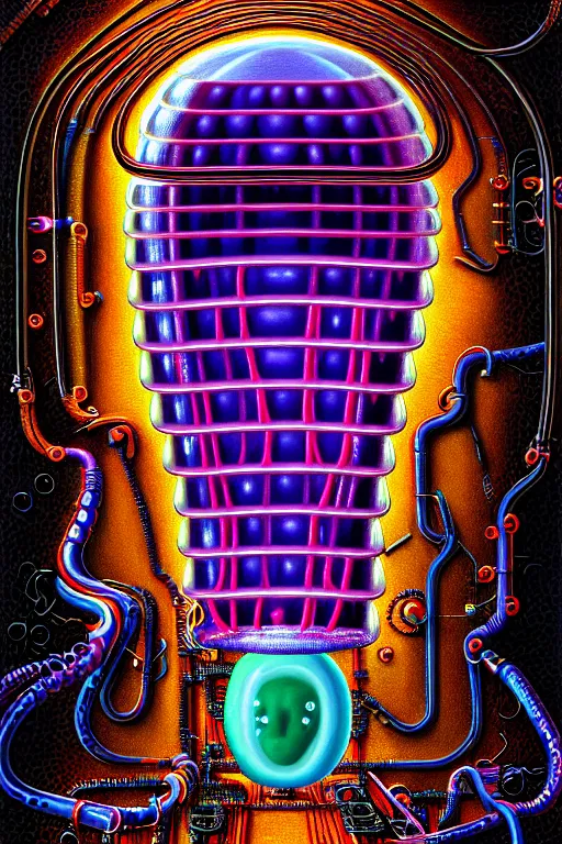 Prompt: a photorealistic painting of the transparent jelly blob nightmare industrial horror machine electronic chemistry by johfra bosschart, lisa frank, dark fantasy art, high detail, trending on artstation