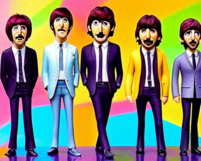 The Beatles as produced by Pixar; seems to be a silent movie, though :  r/dalle2