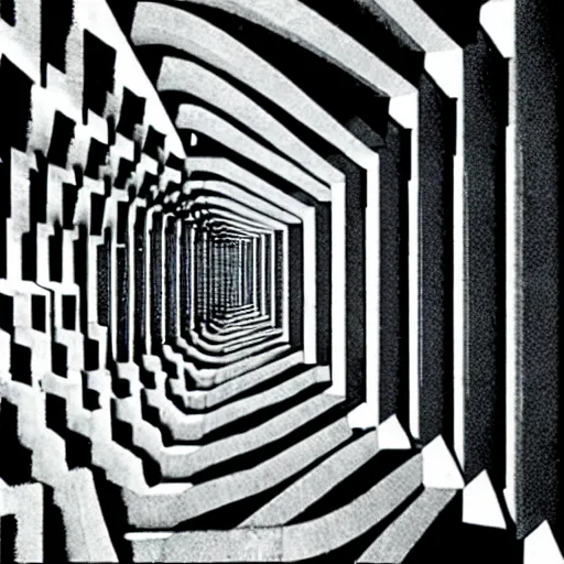 Image similar to recursive brutalist resonance infinite