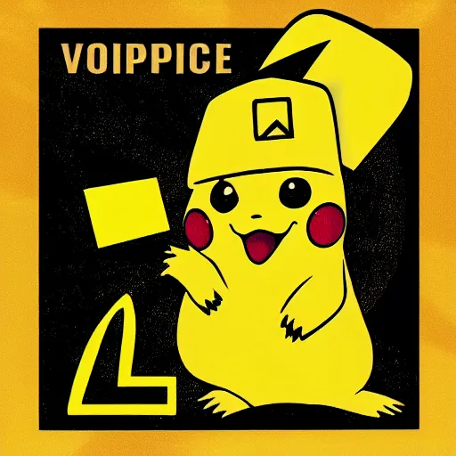 Image similar to a music album cover of vaporize pikachu