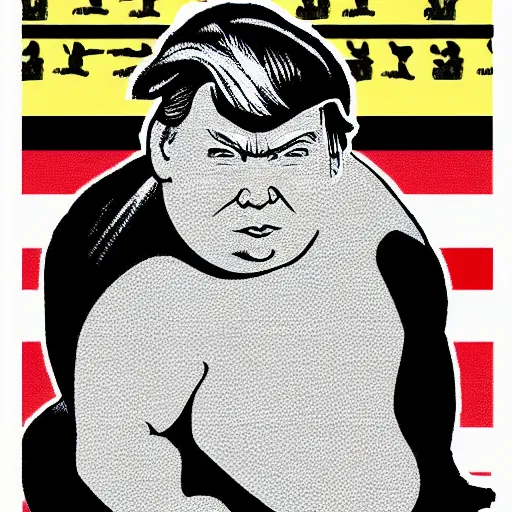 Image similar to Donald Trump as a sumo wrestler