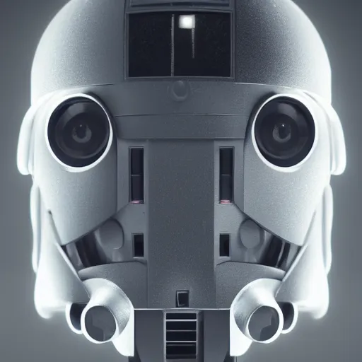 Prompt: portrait of a droid, renaissance style, star wars character, volumetric lights, symmetry, headpiece, trending on artstation, sharp focus, leica, studio photo, intricate details, highly detailed