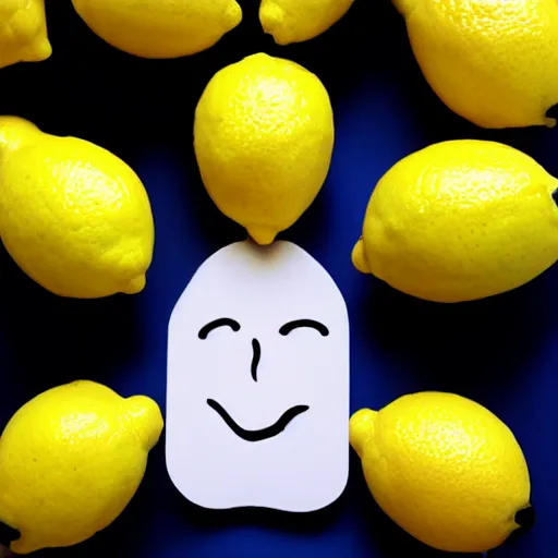 Prompt: a lemon in shape of a human with legs of lemons and round body.