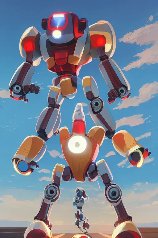 Image similar to metabots medabots medarotto medarot robot minimalist comics, behance hd by jesper ejsing, by rhads, makoto shinkai and lois van baarle, ilya kuvshinov, rossdraws global illumination ray tracing hdr radiating a glowing aura