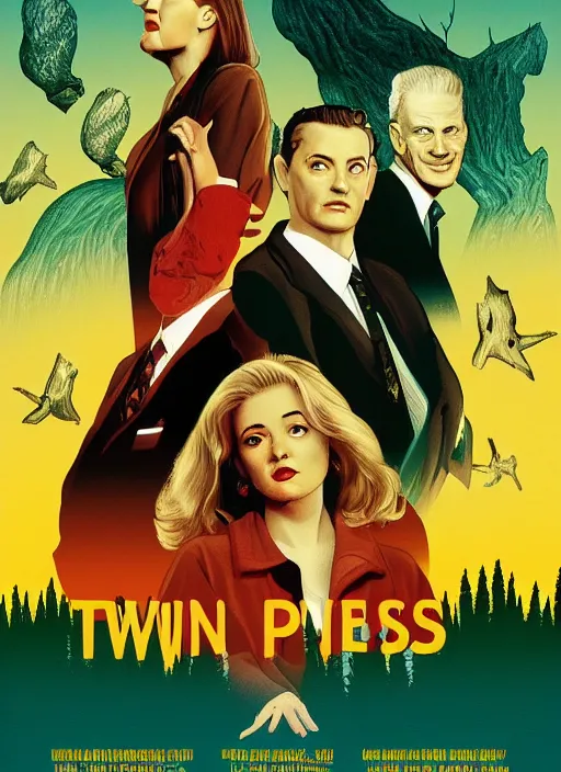 Image similar to twin peaks movie poster art by boris pelcer
