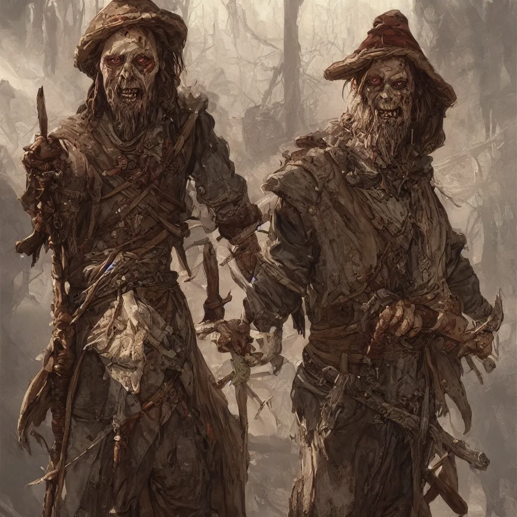 Image similar to medieval zombie peasant, D&D character, highly detailed, digital fantasy character, painted portrait, artstation, concept art, hard focus, illustration, art by artgerm and greg rutkowski and Alphonse Mucha and Craig Mullins, James Jean, Andrey Ryabovichev, Mark Simonetti and Peter Morbacher